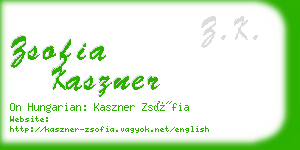 zsofia kaszner business card